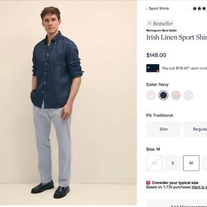 Brooks Brothers Men's Irish Linen Sport Shirt